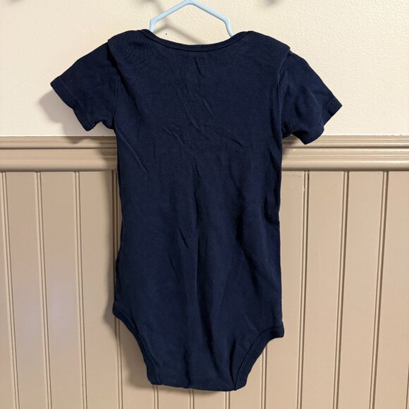 Carter's Short Sleeve Onesie | 24M | Navy Blue with Dog Graphic - Picture 2 of 2
